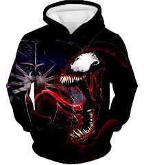 Scary Symbiotic Life Form Venom Black Hoodie Ve026 Anime Stuff Comic Merchandise Animelover Animeart Animeboy Hoodie Print Hoodies Avengers Hoodie