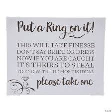 Traditionally, the bridal shower celebration get everyone who wants to be involved in the planning process together and discuss expectations for the celebration. Put A Ring On It Bridal Shower Game Instructions Sign Oriental Trading