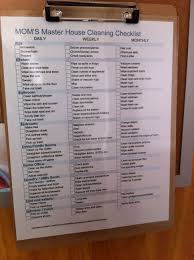 Laminated Master Chore Chart Checklist Use White Board
