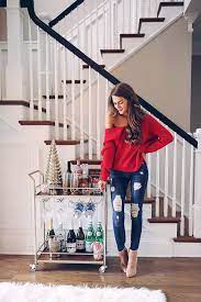 How To Style A Holiday Bar Cart Holiday Outfits Women Christmas Outfit Casual Christmas Fashion Outfits