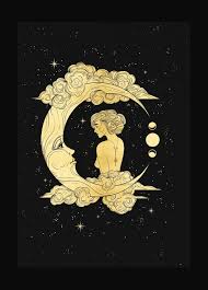 Moon Goddess Moon Drawing Goddess Art Celestial Art