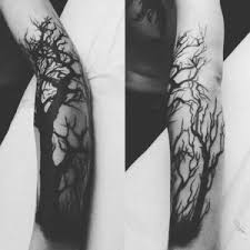 Full Sleeve And Half Sleeve Tattoo Ideas For Women Sleevetattoos Women Tattoos Black Ink Tattoos Tree Sleeve Tattoo Tree Tattoo Men