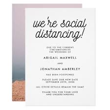 Social Distancing Modern Minimalist Wedding Update Invitation Zazzle Com In 2020 Minimalist Wedding Modern Minimalist Wedding Wedding Social