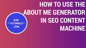 Wait for the font generator to provide you with different styles. Seo Content Machine Tutorials About Me Generator Youtube
