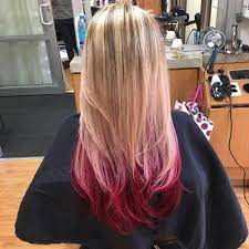 Reverse Ombre Hair Color Blonde Hair With Red Tips Reverse Ombre Red Ombre Hair