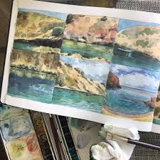 Create true vintage textured finishes with out adding chemicals. Watercolor Landscape Studies In A Sketchbook Belinda Del Pesco