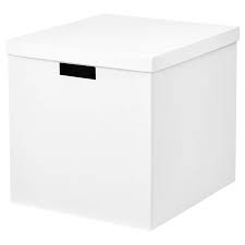 Tjena Storage Box With Lid White Ikea In 2020 Storage Boxes With Lids Kallax Shelving Unit Box With Lid
