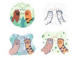 High Five Styling Cat Graphic Design Paw Illustration Illustration Design