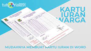 Contoh kartu iuran bulanan word. Cara Membuat Kartu Iuran Bulanan Warga Di Microsoft Word Tutorial89 Youtube