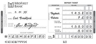 A bank deposit slip is a small piece of paper form that a person has to attach while depositing funds into a bank account. All About Checks Midfirst Bank