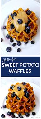 Healthy Sweet Potato Waffles Whitney E Rd Recipe Sweet Potato Waffles Stuffed Sweet Potato Healthy Gluten Free Sweet Potato
