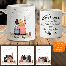 Birthday Ideas For Friend Female Personalized Custom Female Best Friend Bestie Sister Birthday Gift Ideas Coffee Mug Wooden Dock 2272 Best Friend Mug Friend Mugs Best Friends