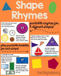 Shape Rhymes Printables Shapes Rhymes Shapes Preschool Teaching Shapes