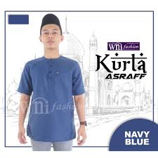 Kurta, jubah lelaki, baju raihan. Kurta Asraff Baju Kurta Lelaki Lengan Pendek Tekak Bulat Lazada