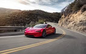 Tesla Roadster Red Sports Sedan Electric Car Wallpaper Tesla Roadster Roadsters Tesla