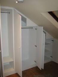 Maybe you would like to learn more about one of these? Slanted Ceiling Closet Organisation Loft Storage Attic Remodel Closet Bedroom