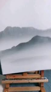 He Fishes In The Morning In Front Of The Mountain Art Video In 2020 Diy Art Painting Nature Art Painting Amazing Art Painting