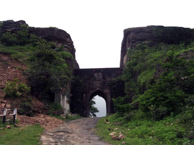 The dramatic rock-cut pass of Kati Ghati, AI generated