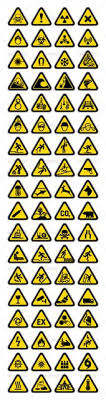 72 Hazard Warning Symbols Labels Triangular Vectors Hazard Symbol Symbols Safety Posters