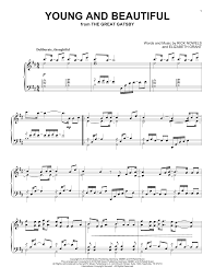 Lana Del Rey Young And Beautiful Sheet Music Pdf Notes Chords Pop Score Piano Vocal Guitar Right Hand Melody Download Printable Sku 116069