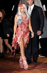 Meat dress.lady gaga dons a meat dress while accepting the video of the year award at the 2010 mtv video music awards held at nokia theatre l.a. This Is What Lady Gaga S Meat Dress Looks Like Now