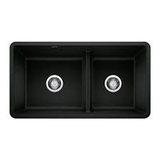 Maybe you would like to learn more about one of these? Blanco Precis Undermount 33 In X 18 In Double Offset Bowl Kitchen Sink In Coal Black 402651 Rona