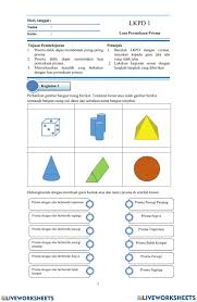 Pembelajaran untuk meningkatkan kemampuan komunikasi dan pemecahan masalah matematik. Soal Matematika Bangunruang Sisi Datar Worksheet