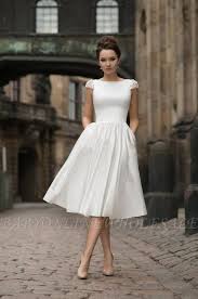 Explore a new variety of wedding dresses at promlily.com.the wisdom and skill of expert seamstresses transform fine fabrics into haute couture designs. High Neck White Knee Length Short Homecoming Dress For Summer Time In 2020 Short Wedding Dress Long Wedding Dresses Wedding Dress Sleeves