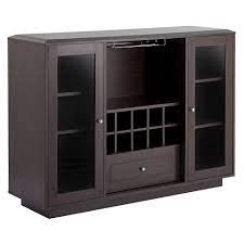 Dark brown wine rack storage buffet china cabinet dining display table 2 doors. Candie Modern Multi Storage Dining Buffet With Glass Cabinets Espresso Homes Inside Out Target