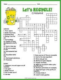 Earth Day Worksheet Recycling Crossword Puzzle By Puzzles To Print Earthday Earthdayactivities Earth Day Worksheets Earth Day Activities Recycling For Kids