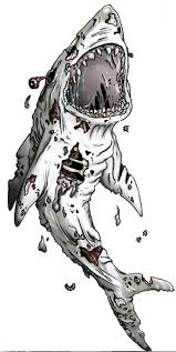 I Ll Be Under The Stairs Forever Shark Tattoos Zombie Tattoos Shark Art