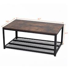 Featuring a unique blend of vintage industrial and contemporary style elements, the. 17 Stories Easy Assembly Industrial Coffee Table 2 Tier Metal Frame Living Room Sofa Table Wood Look Home Storage Accent Furniture Rustic Brown Wayfair