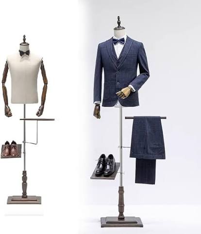 Mannequin de Couture, Buste de Homme avec avec Socle en Bois, Mannequins Buste pour Vitrine Réglable en Hauteur pour Shop de Vêtements Boutique Chambre à Coucher (with Arm) : Amazon.fr: Cuisine et