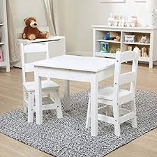 Amazon Com Melissa Doug Solid Wood Table Chairs Sturdy Wooden Construction 100 Pound Ca In 2020 Wooden Table And Chairs Table And Chair Sets Kids Furniture Sets
