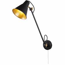 Sconce can be positioned up or down, depending on room setting. Triple Jointed Work Angle Wall Lamp Matt Black Gold Lightbox