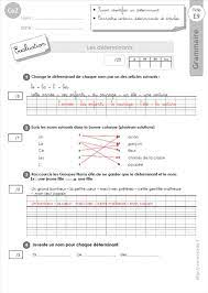 Comprendre la fonction des éléments du groupe nominal : Ce2 Evaluation Les Determinants Grammaire