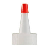 24-400 Natural 0.030" orifice Plastic Spout with Red Tip Cover Screw Cap
