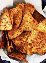 Spicy Baked Flaxseed Tortilla Chips Recipe Recipe Tortilla Chip Recipe Baked Tortilla Chips Snacks