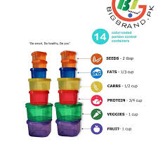 A portion is an amount of food on your plate. Perfect Portions 14 Piece Labelled Color Coded Dishwasher Microwave Safe Diet Portion Control Containers With Meal Planner And Recipe Guide Book Buy Online At Best Prices In Pakistan Daraz Pk