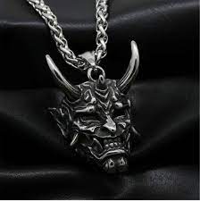 Hannya Oni Mask Stainless Steel Pendant Necklace Vintage Gift - Etsy Ireland