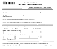 This Is A California Form That Can Be Used For Eams Forms Within Workers Comp Download This Form For Free Now California Worke California Words Declaration