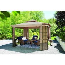 Check spelling or type a new query. Hampton Bay Verado 10 Ft X 12 Ft Brown Gazebo With Mosquito Netting And Private Curtain L Gz1261pst The Home Depot