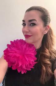 Fuchsia Feather XL FLOWER BROOCH -fuchsia Feathers Large Flower Brooch