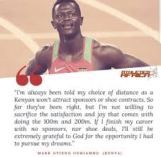 The 100m sprinter was set to participate in the preliminaries on saturday. Mark Otieno Odhiambo Markotieno14 Twitter