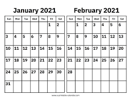 Our online calendar creator tool will help you do that. January And February 2021 Calendar