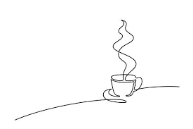 Line Drawing Of Cup Of Coffee In 2020 Line Art Drawings Continuous Line Drawing Line Drawing