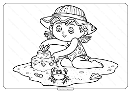 Sandcastle coloring page 2 january 2021 do you like article or image about sandcastle coloring page? Girl Building Sand Castle Pdf Coloring Page