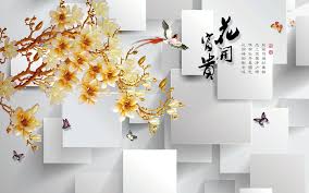 Flower Open Magpie 3d Solid Background Wall Flower Wall Decor Wall Wallpaper Custom Photo Wallpaper