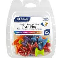 Amazon.com: BAZIC Push Pins, Jumbo Plastic Head, Assorted ...