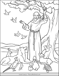 Saint Francis Blessing Animals Coloring Page Blessing Of The Pets Saint Coloring Animal Coloring Pages Coloring Pages